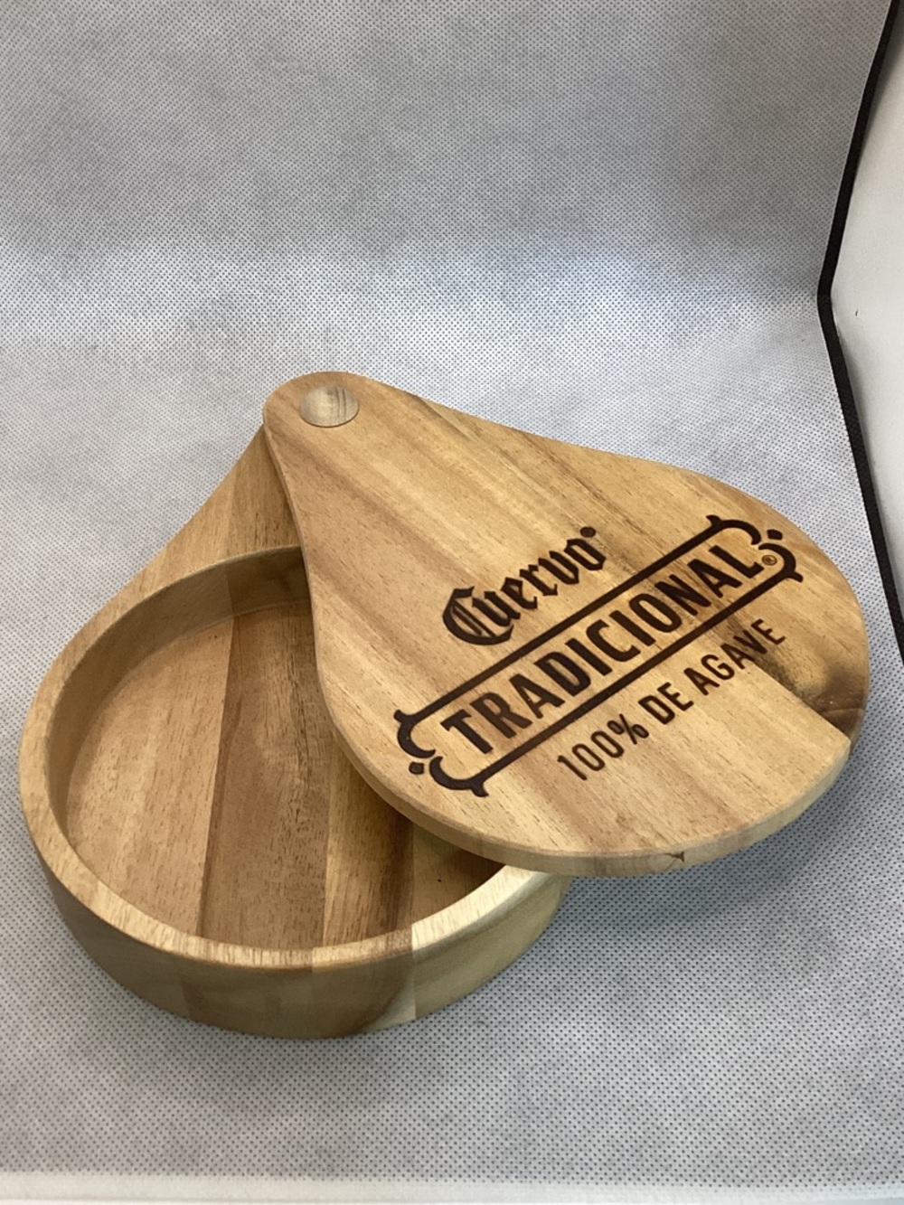 Cuervo Margarita Salt Container Wood w/ Lid Tequila Barware Agave Rustic Dish